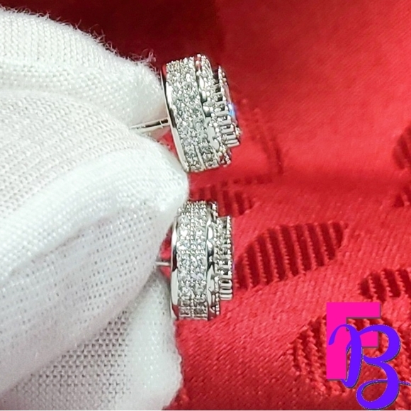 *NEW!* LARGE Mens 14k Iced Earrings - Picture 3 of 16